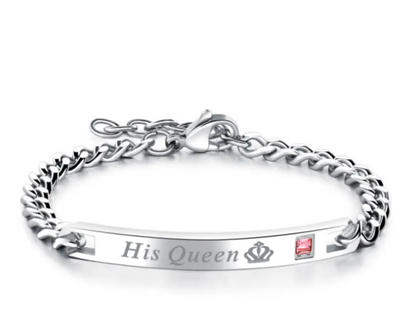 💎 Royal Heart & Crown Couples Bracelet