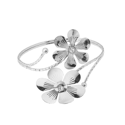 💎 Silver Floral Upper Arm Cuff