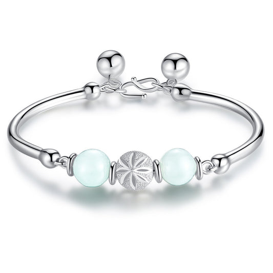 💎 Jade Beaded Open Bangle