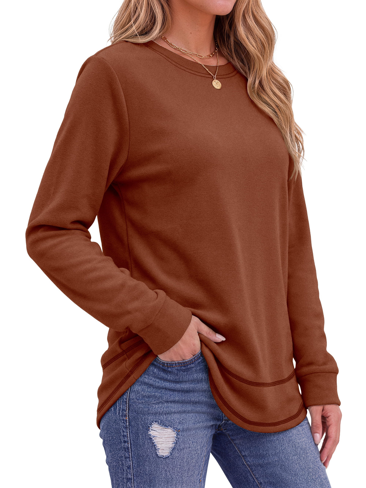 Sweatshirts for Women Crewneck Casual Long Sleeve Shirts Tunic Tops
