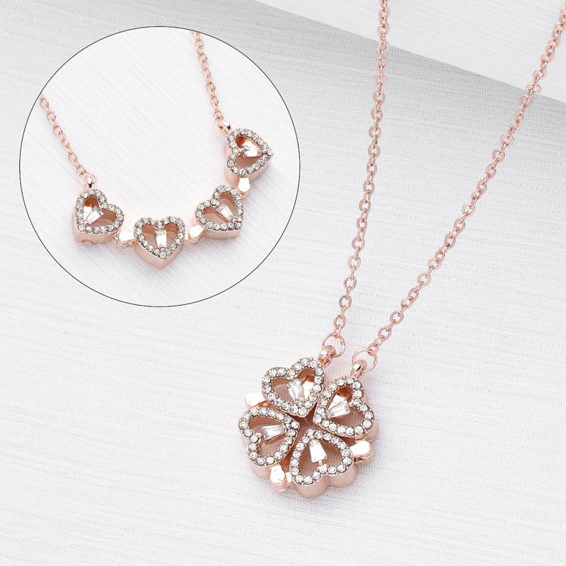 💎 Four-Leaf Clover & Heart Jewelry Set