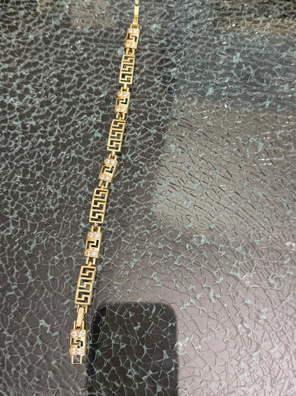 Maison Alti’s Golden Elegance Greek Key Crystal Bracelet — product image 5