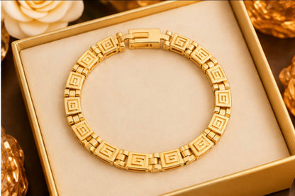 Maison Alti’s Golden Heritage Greek Key Link Bracelet — product image 2