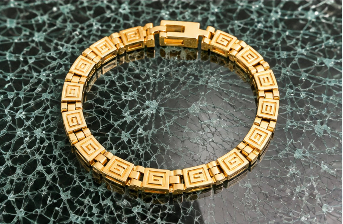 Maison Alti’s Golden Heritage Greek Key Link Bracelet — product image 3