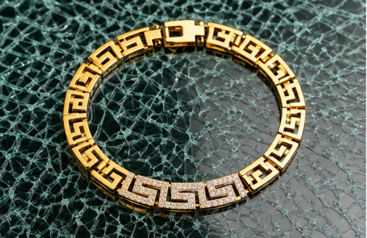 Maison Alti’s Golden Empress Greek Key Crystal Bracelet — product image 2