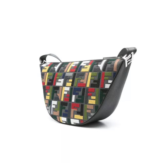Fendi Melon Small FF Shoulder Bag with Multicolor Embroidery