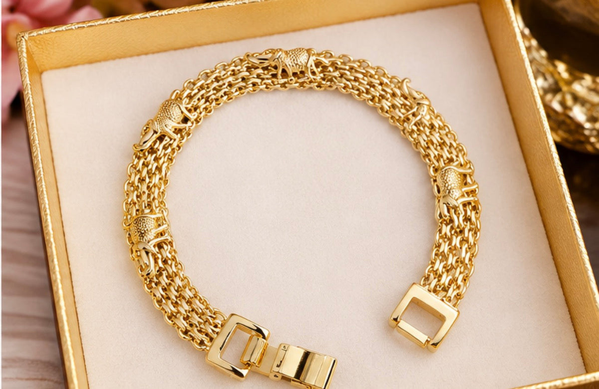 Maison Alti’s Golden Safari Elephant Multi-Chain Bracelet — product image 3