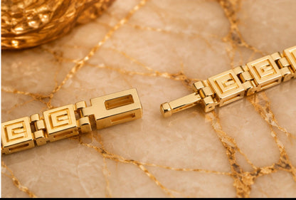 Maison Alti’s Golden Heritage Greek Key Link Bracelet — product image 4
