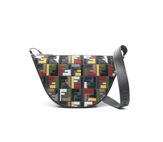 🌀 Fendi Melon Small FF Shoulder Bag with Multicolor Embroidery