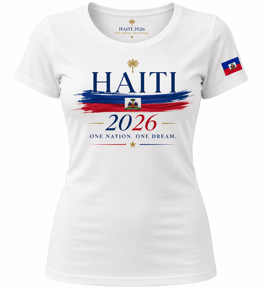 Classic White Haiti 2026 Fan Shirt