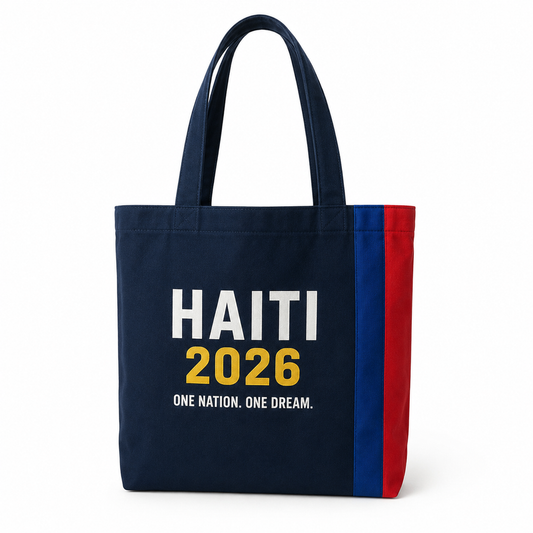 Haiti 2026 One Nation Tote Bag – Navy Haitian Pride Carryall