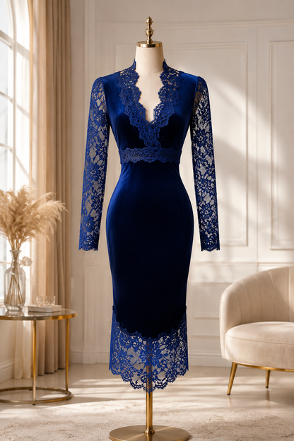 🦋 ✨ The Élodie Lace Cocktail Dress