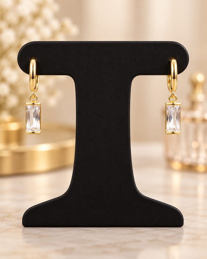 Maison Alti’s Crystal Radiance Rectangle Drop Earrings — product image 4
