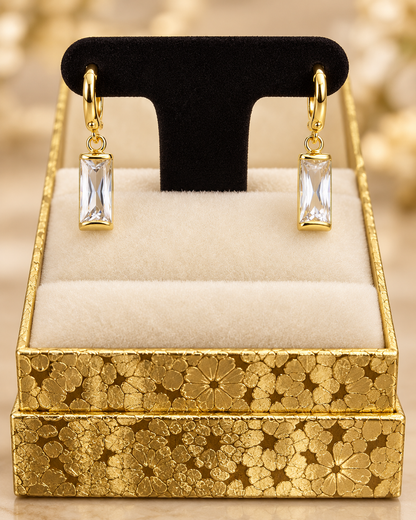 Maison Alti’s Crystal Radiance Rectangle Drop Earrings — product image 3
