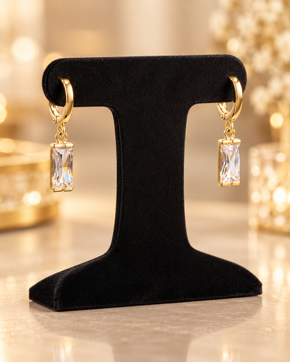 Maison Alti’s Crystal Radiance Rectangle Drop Earrings — product image 2