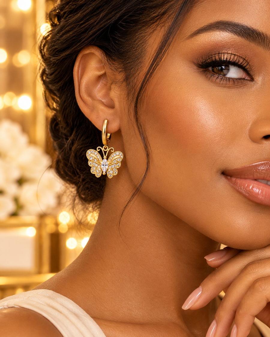 🛍️ Maison Alti’s Golden Flutter Butterfly Earrings