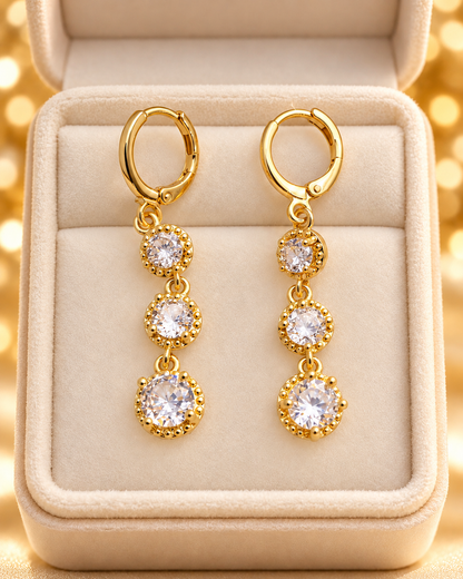 Maison Alti’s Triple Crystal Radiance Drop Earrings — product image 4