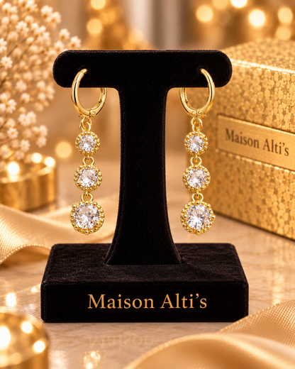 Maison Alti’s Triple Crystal Radiance Drop Earrings — product image 2