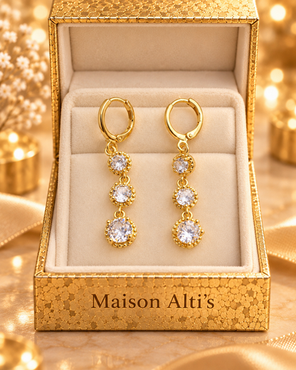 Maison Alti’s Triple Crystal Radiance Drop Earrings — product image 5