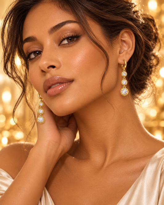 Maison Alti’s Triple Crystal Radiance Drop Earrings