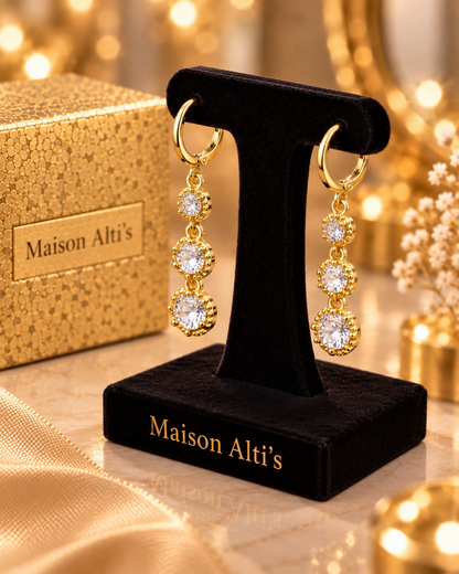 Maison Alti’s Triple Crystal Radiance Drop Earrings — product image 3