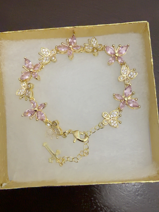 Maison Alti’s Blush Butterfly Garden Crystal Bracelet with Cross Charm — product image 2