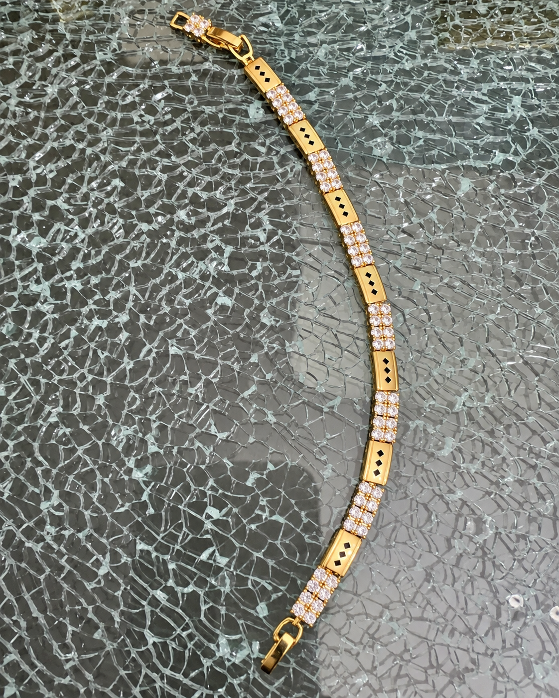 Maison Alti’s Golden Diamond Radiance Crystal Link Bracelet — product image 4