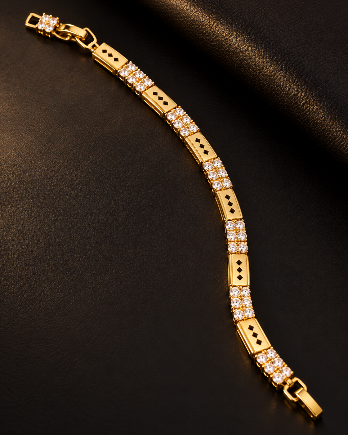 Maison Alti’s Golden Diamond Radiance Crystal Link Bracelet