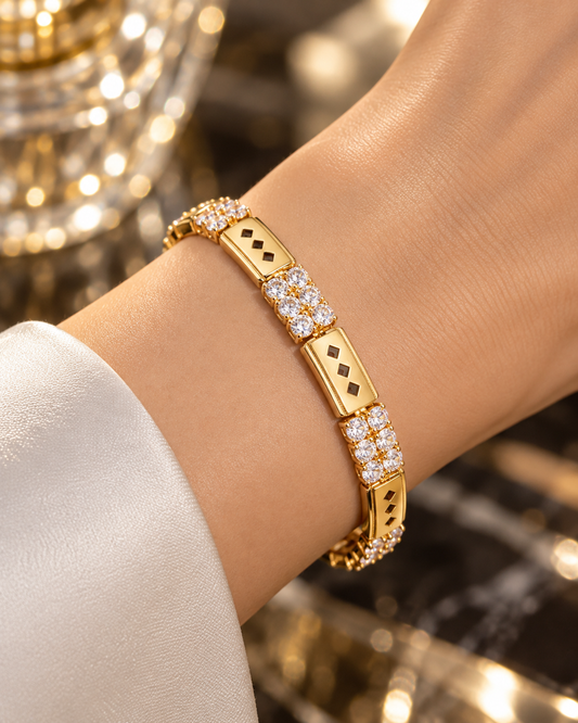 Maison Alti’s Golden Diamond Radiance Crystal Link Bracelet — product image 2
