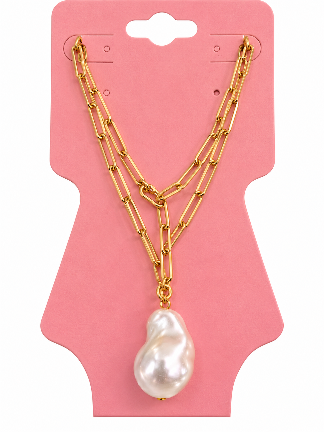 🛍️ Alti’s Baroque Pearl Necklace & Earrings Set – Gold & Ivory