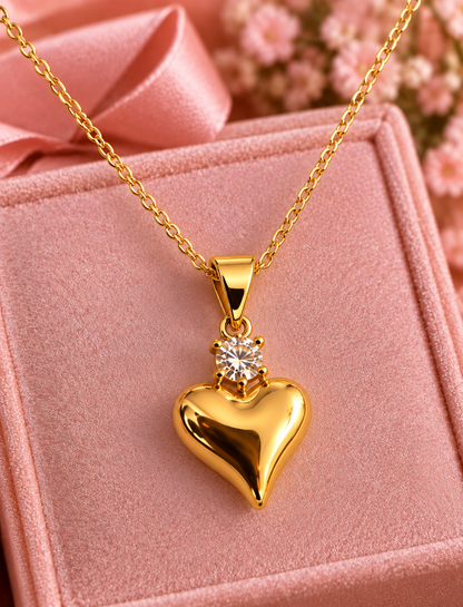 🛍️ Alti’s Golden Heart Earrings & Pendant Set