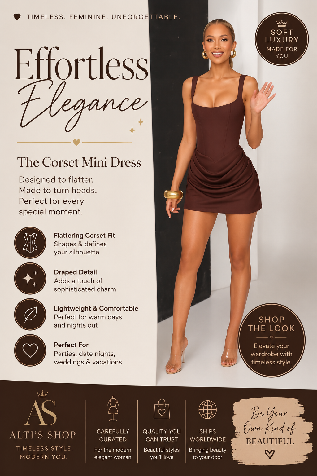 Alti’s Graceful Corset Mini Dress🌺