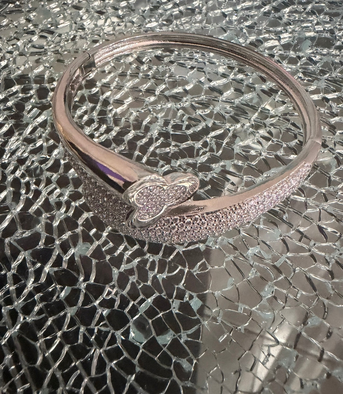 Alti’s Silver Butterfly Sparkle Bangle actual product photograph