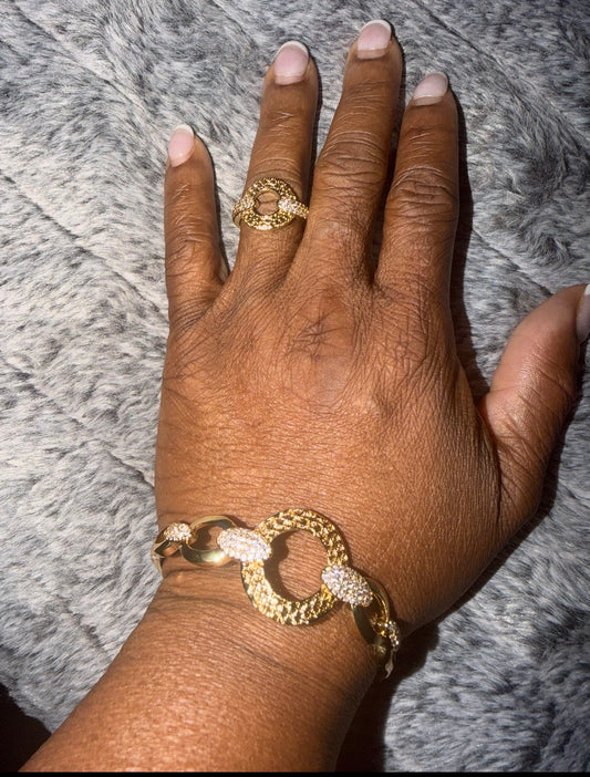 Alti’s Golden Circle Bracelet & Ring Set actual product photograph