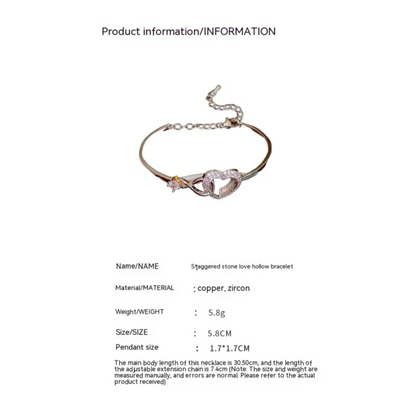 💎 Sparkling Zircon Heart Bracelet