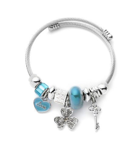 💎 Crystal Charm Bangle Bracelet