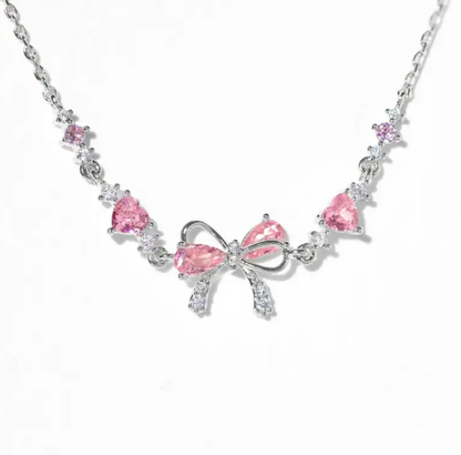 💎 Delicate Zircon Heart Bow Bracelet