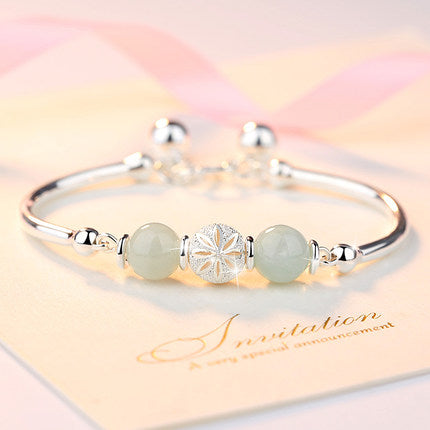 💎 Jade Beaded Open Bangle