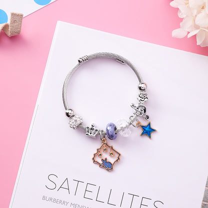 💎 Crystal Rabbit Charm Bracelet