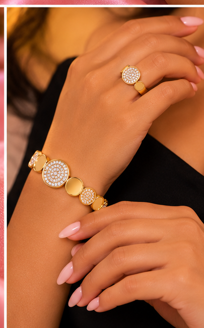 Styled Alti’s Golden Circle Bracelet and Ring Set image 5