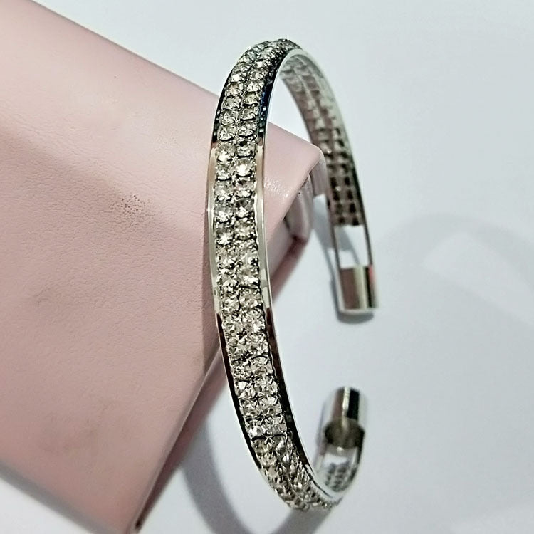 💎 Rose Gold & Silver Open Bangle