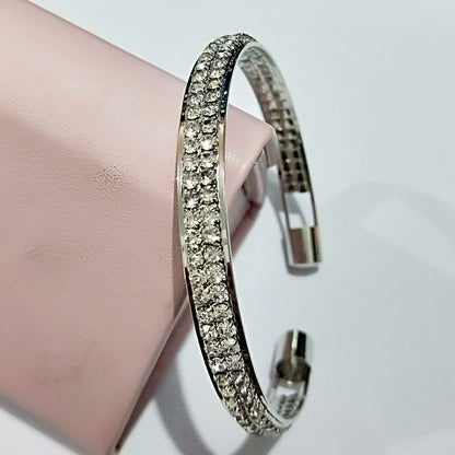 💎 Rose Gold & Silver Open Bangle