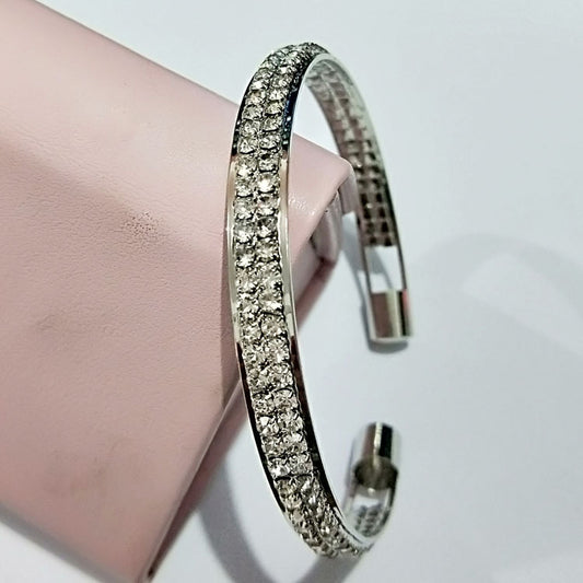 💎 Rose Gold & Silver Open Bangle