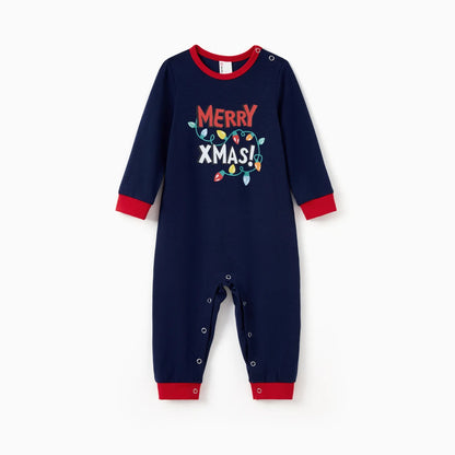 Baby Christmas Pajamas Family Matching Pjs Gifts Holiday Long Sleeve One-Piece Sleeper for Baby Shower Gift with Socks Size 12-18M