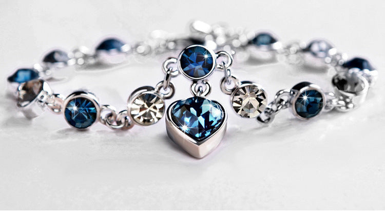 💎 Heart of the Ocean Austrian Crystal Heart Bracelet