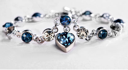💎 Heart of the Ocean Austrian Crystal Heart Bracelet