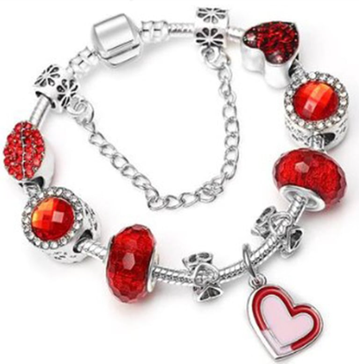 💎 Colorful Crystal Love Heart Bracelet
