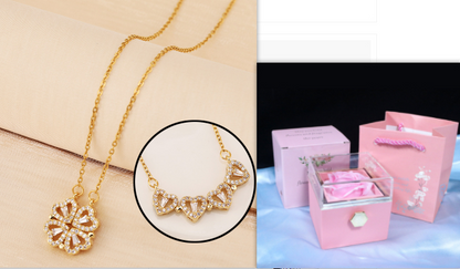 💎 Four-Leaf Clover & Heart Jewelry Set