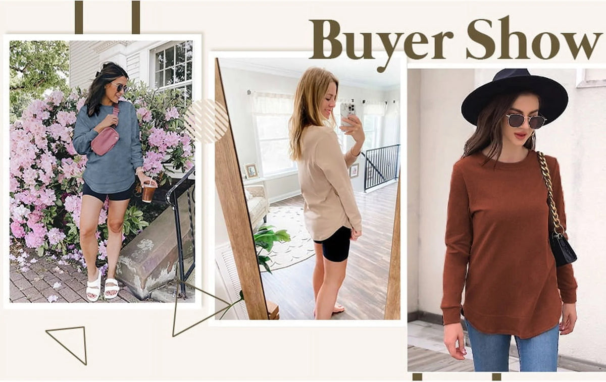Sweatshirts for Women Crewneck Casual Long Sleeve Shirts Tunic Tops