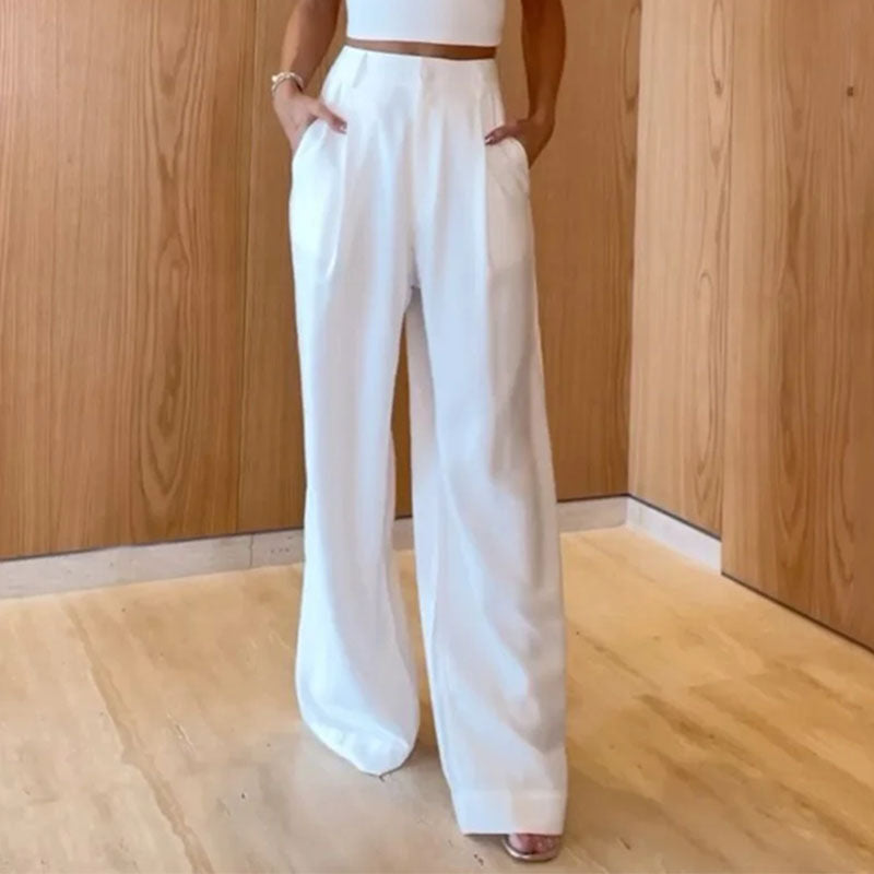 💎 Elegant Cutout Top & Wide-Leg Pants Set